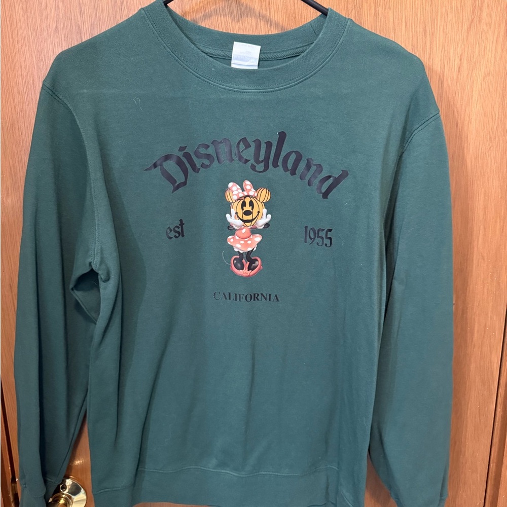 Disney Green Minnie Halloween Sweatshirt